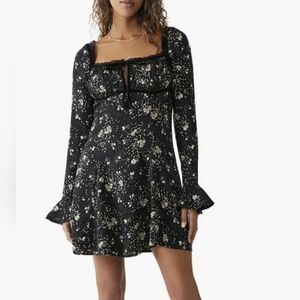 Free People Black and White Mini Dress